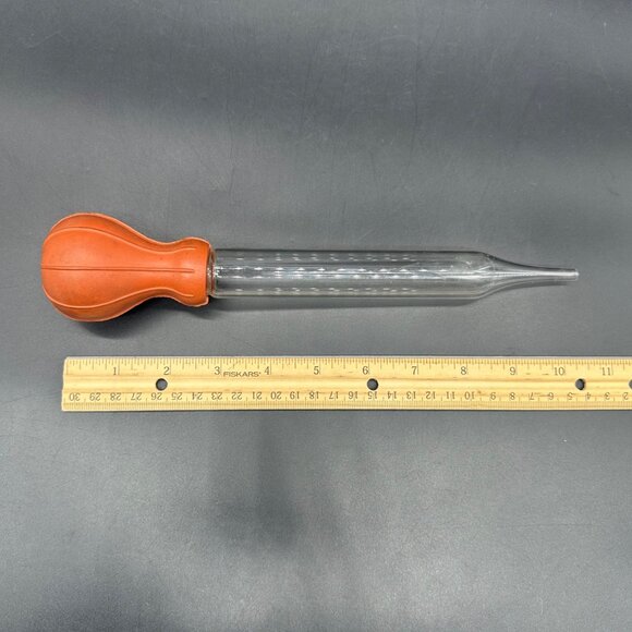 Vintage Turkey Baster 1940s Artbeck Pyrex Glass Thanksgiving Decor Retro Kitchen - Picture 15 of 15